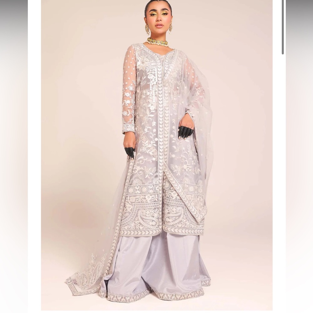 Tena Durrani Elegant Embroidered Sheer suit